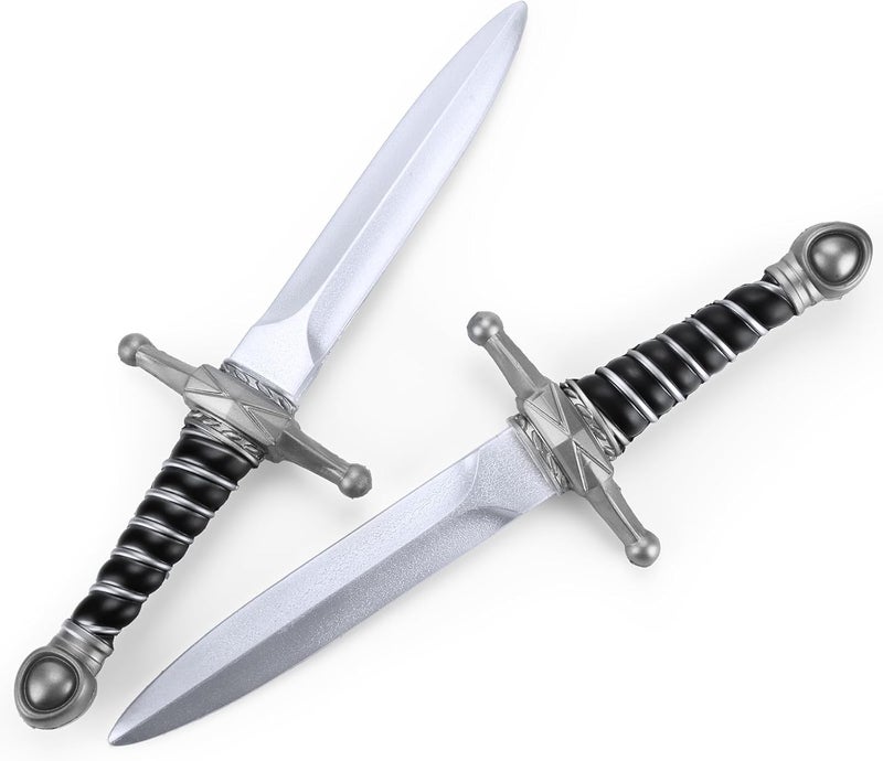 Hapdream 15" Fake Foam Swords Martial Arts Weapons, Realistic Dagger Knife Toy, Foam Short Sword Prop for Play Fighting and Assassins Costume Accessory - Image 1
